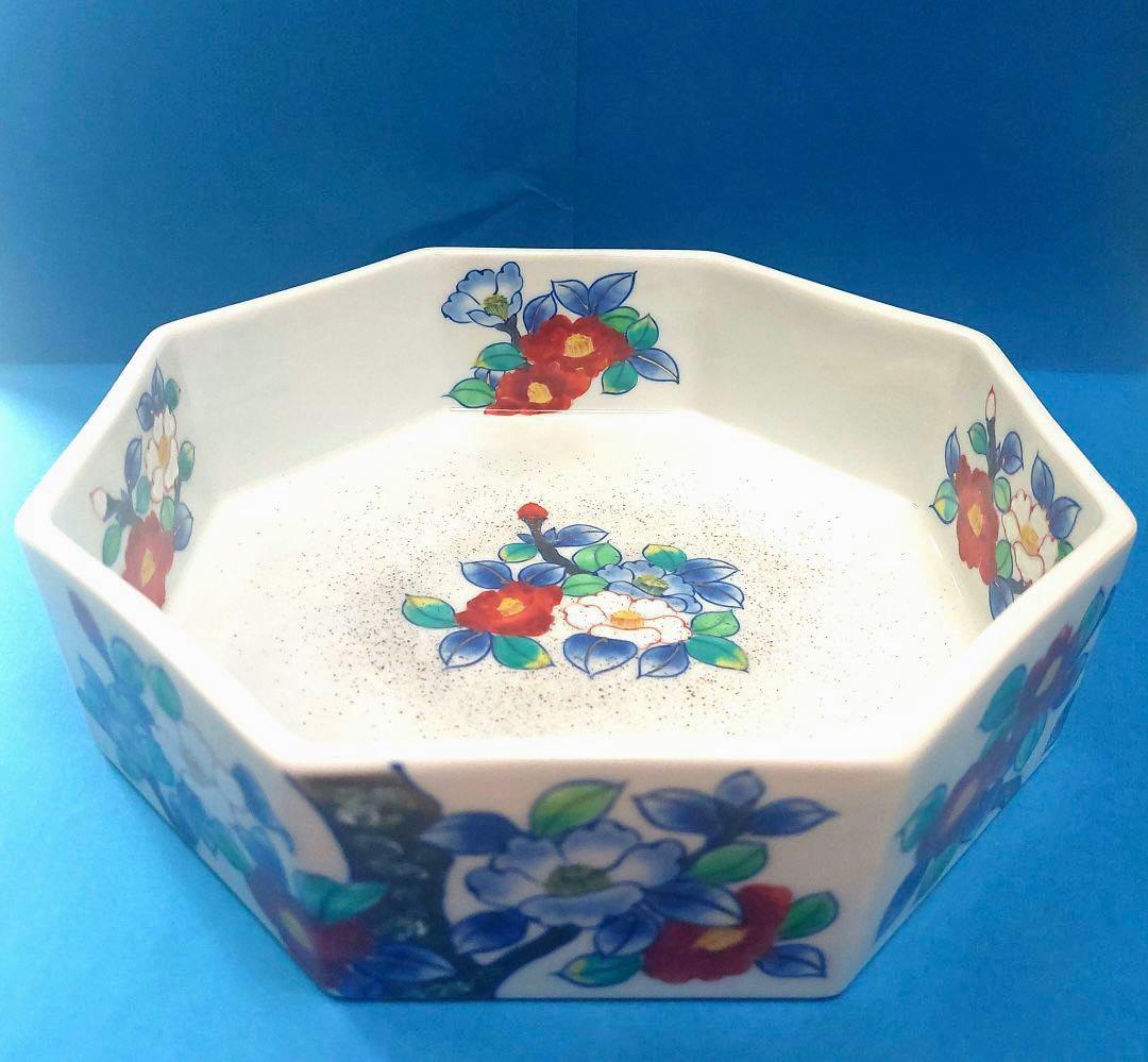 お値下げ！【備前有田焼】椿絵　鉢　伝統工芸士　江口天童作