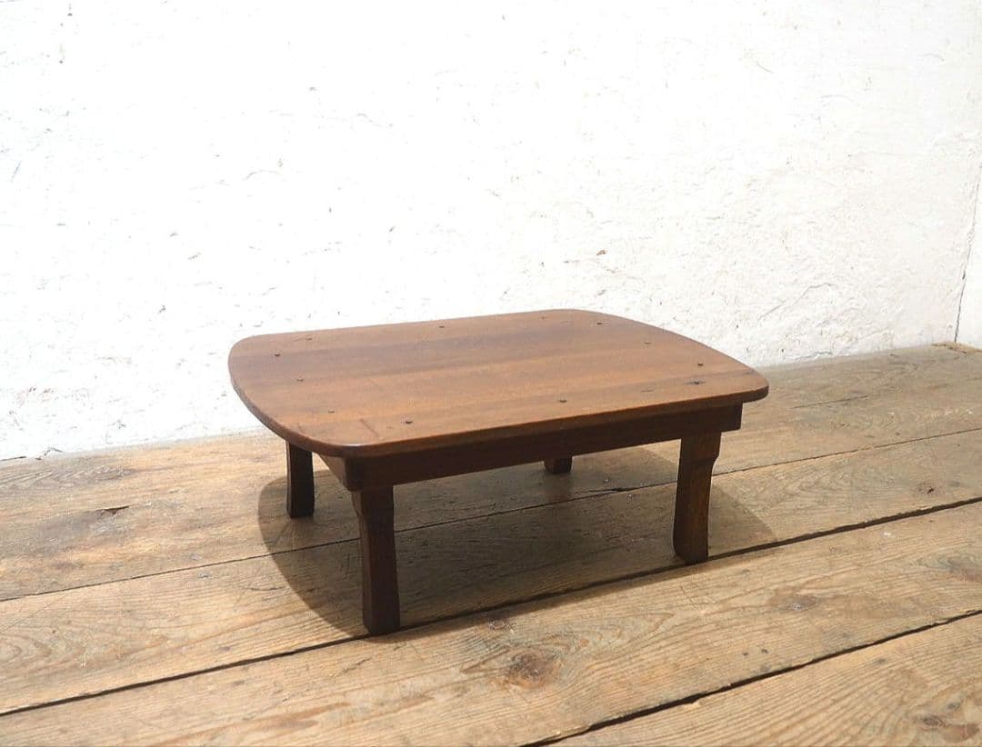 1312 折りたたみ式　小ぶりな角ちゃぶ台　座卓　ローテーブル　古家具　レトロ