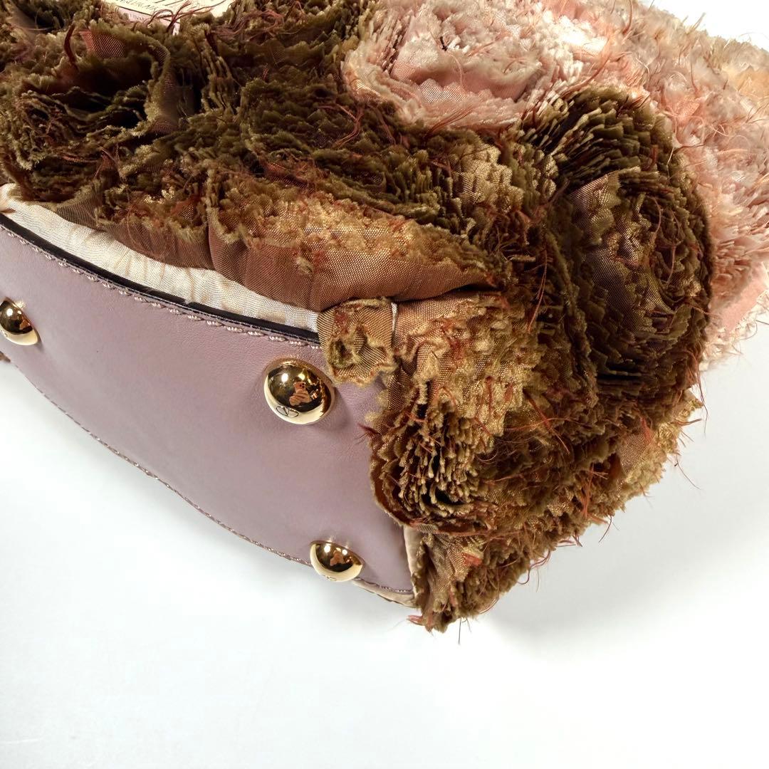 【美品】ヴァレンティノガラヴァーニ　トートバッグ　ロジェ　フラワー　ピンク