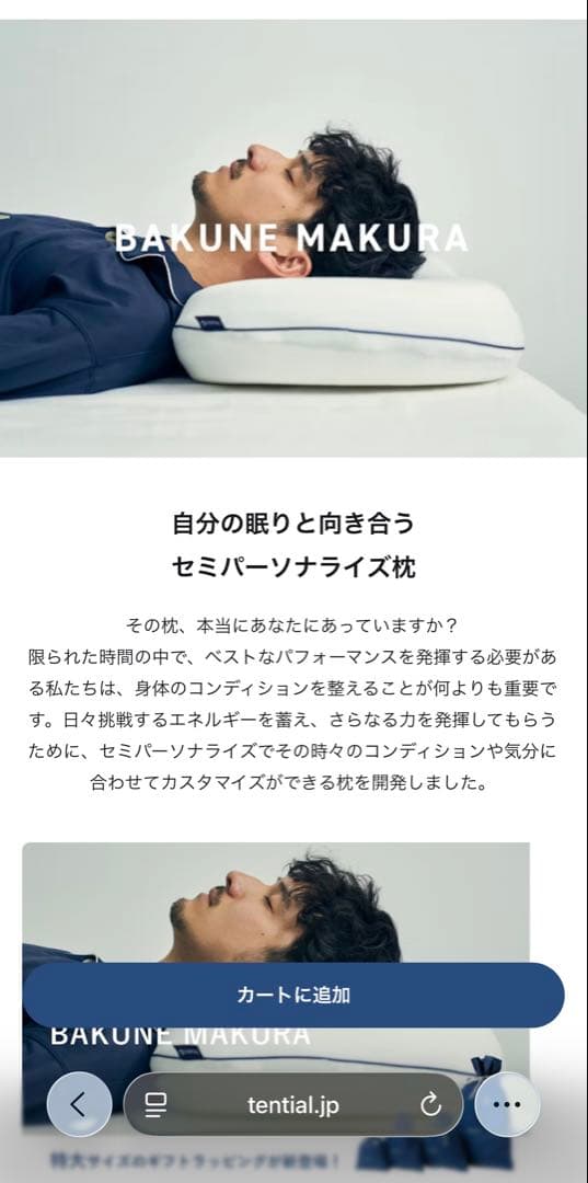 ⭐︎TENTIAL BAKUNE MAKURA ホワイト　ネイビー