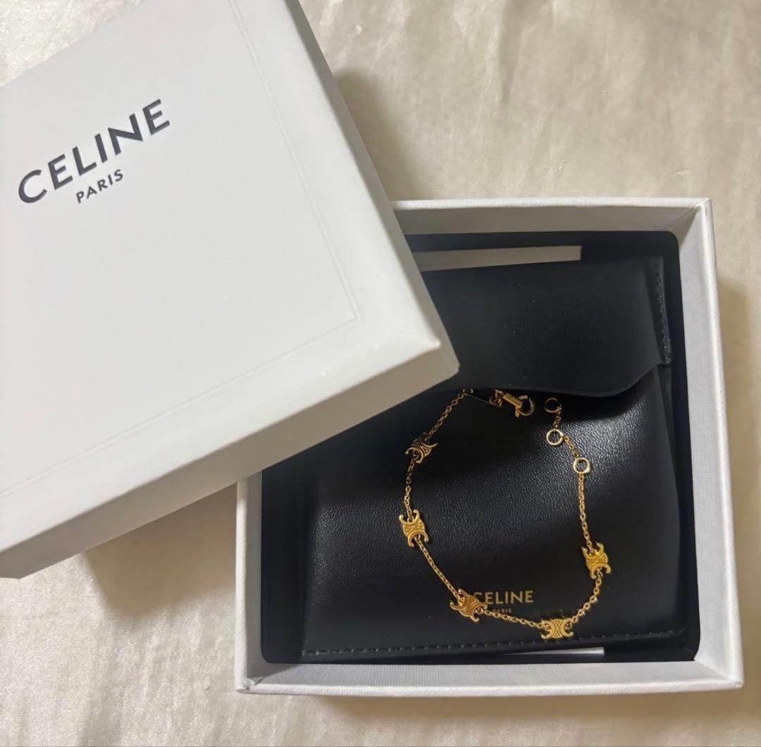 CELINE トリオンフ ミニ ブレスレット ゴールド