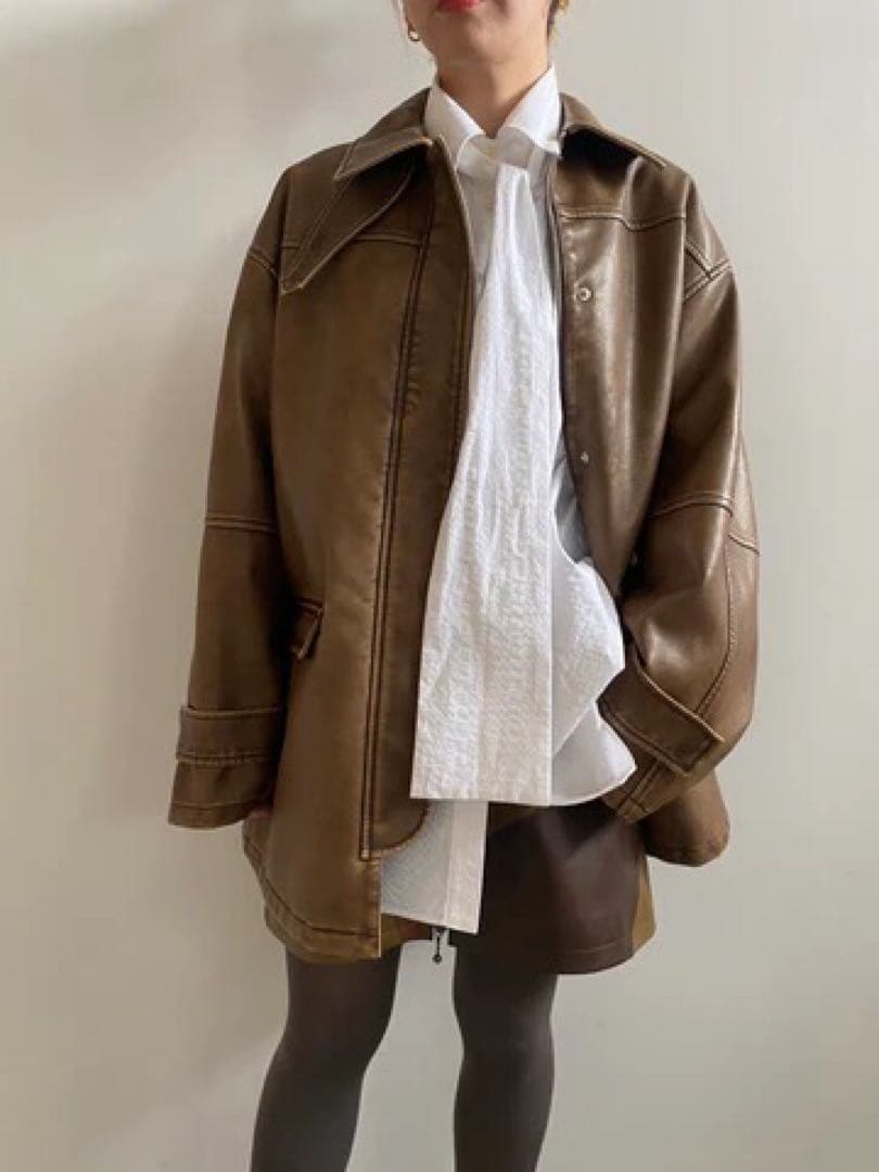 nounlessフェイクレザージャケット55000円送料込み