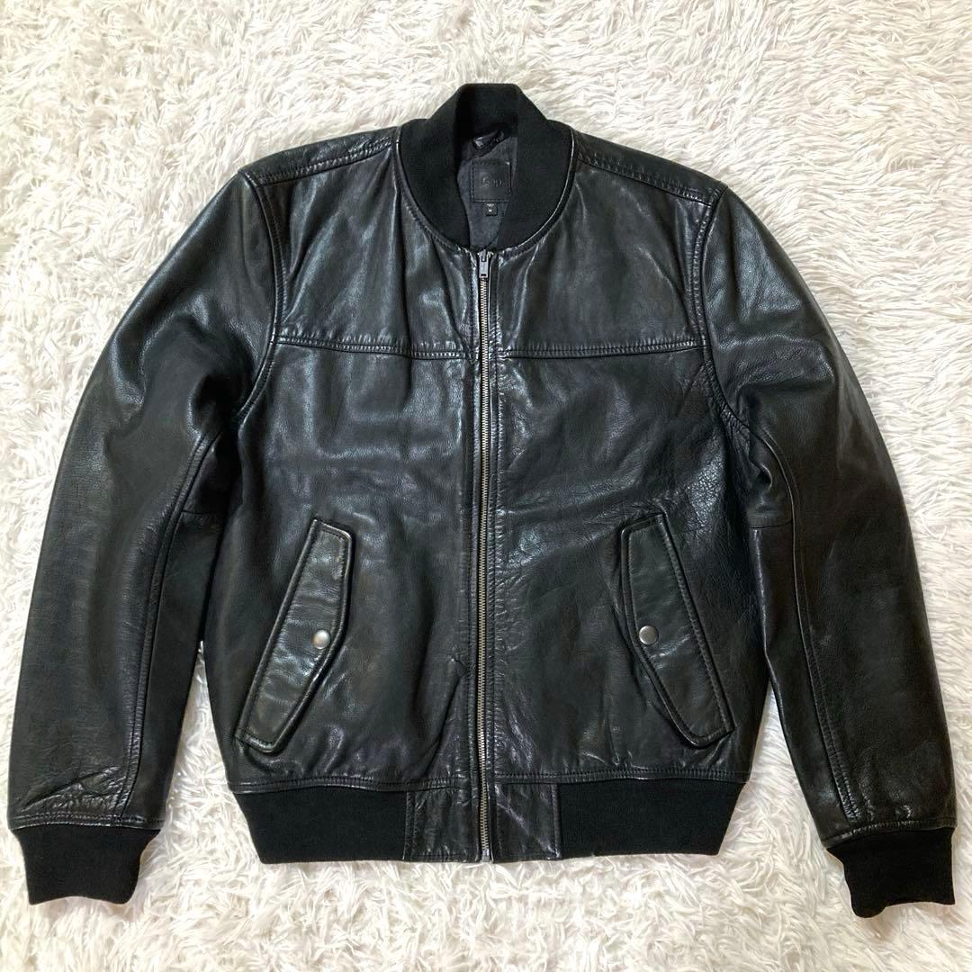 【OLD GAP】 カウレザー MA-1 人気ブラック　 L相当サイズ