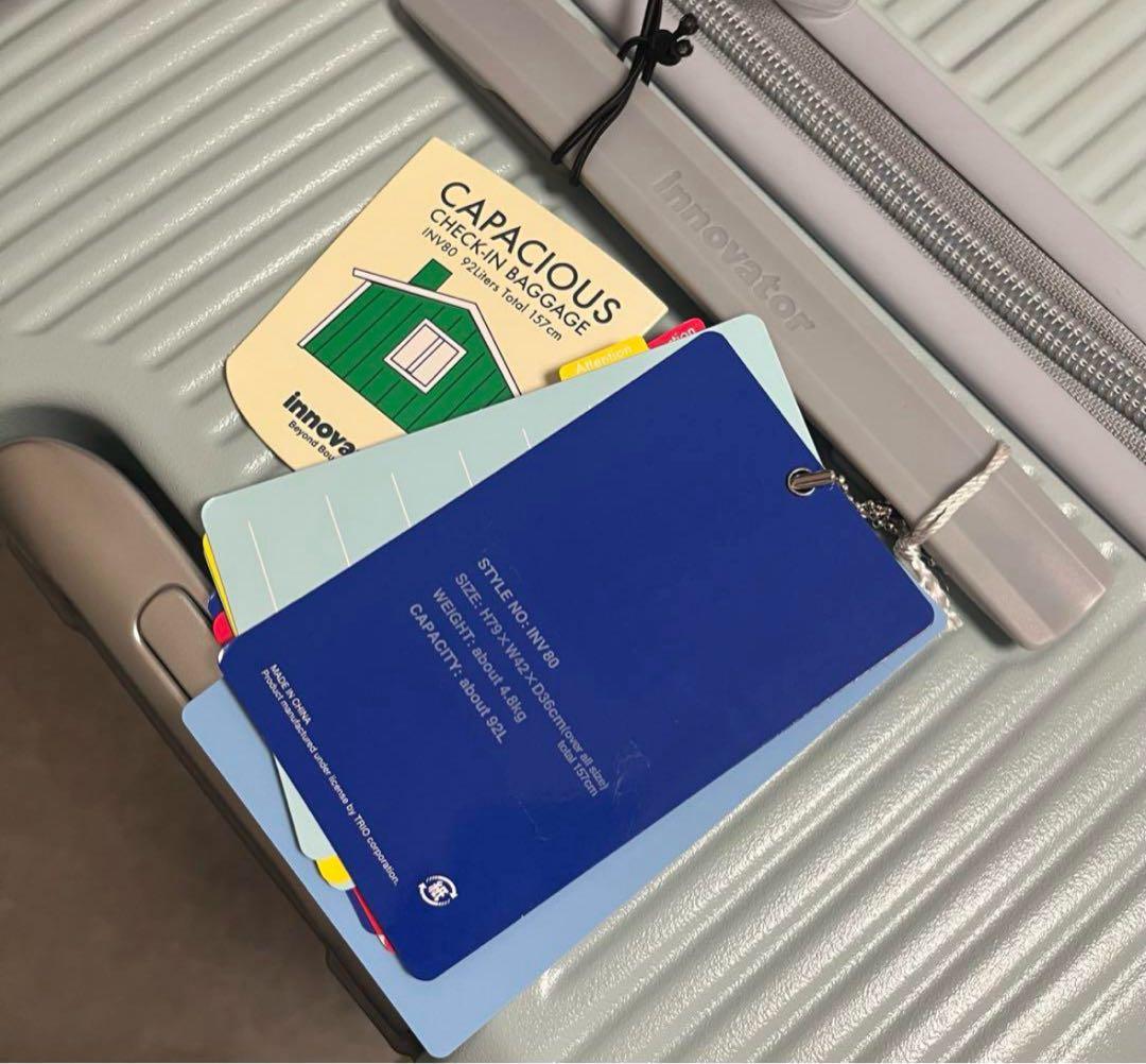 新品 innovator 大型キャリーケース 92L ペールブルー inv80