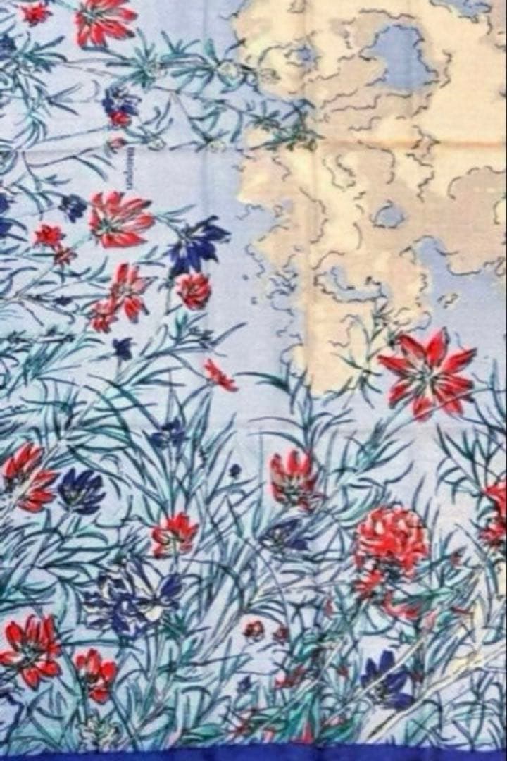 新品未使用 manipuriポンポンフラワーウールシルクストール