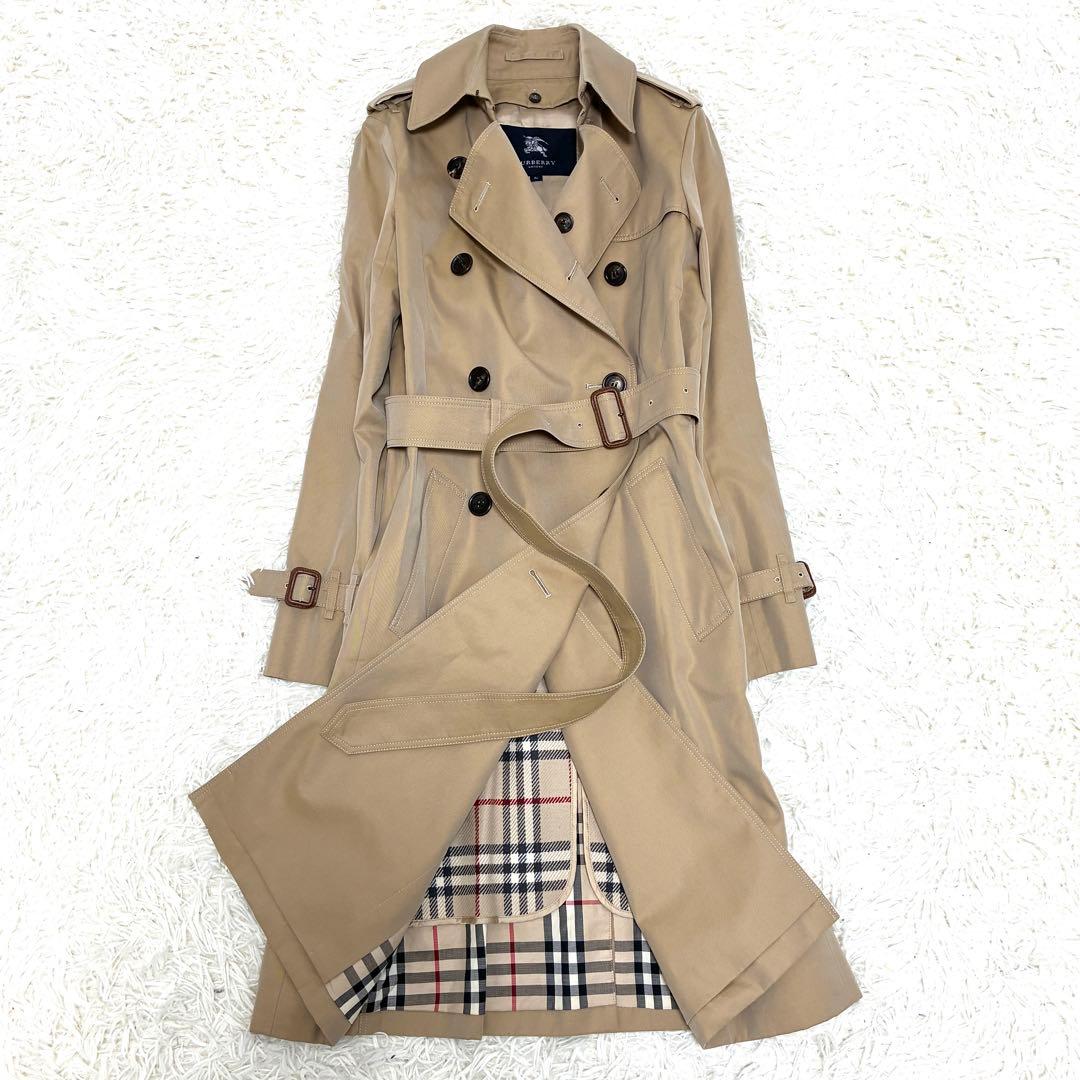 未使用に近い バーバリー ライナー付 トレンチコート ノバチェック ベルト 36