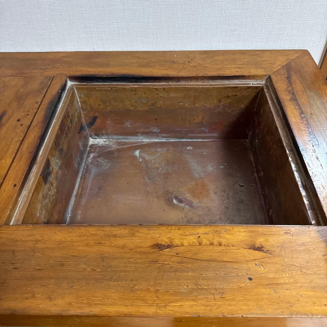 関西長火鉢 屋久杉 囲炉裏付きテーブル