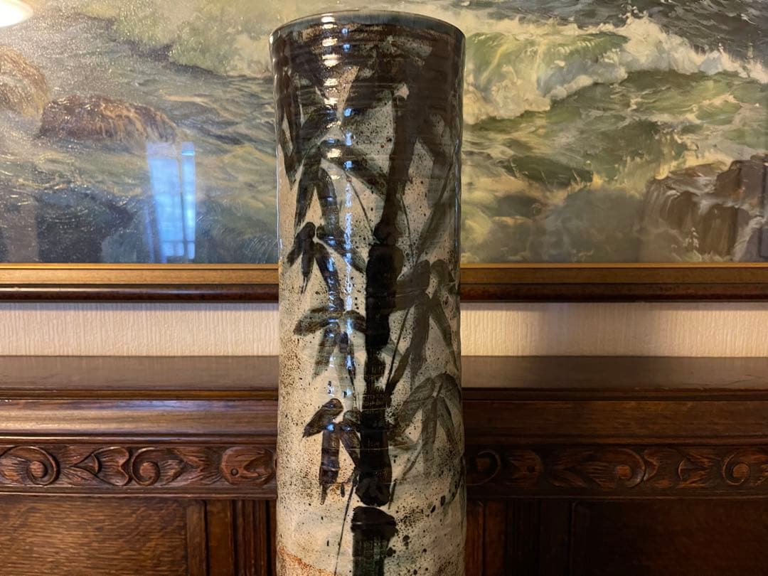 九谷焼・2代九谷古青・大型（花入花瓶花器）