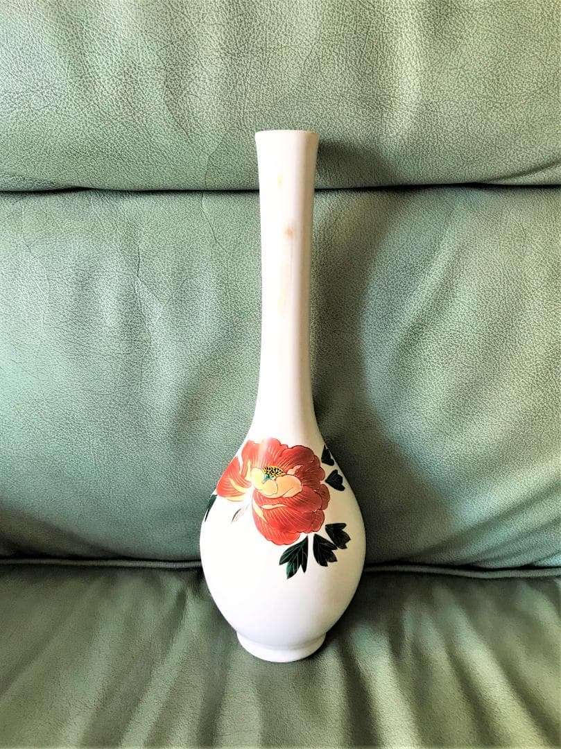 お値引！ヴィンテージ　九谷焼　一輪挿し　鶴首　白磁　極美品　極希少