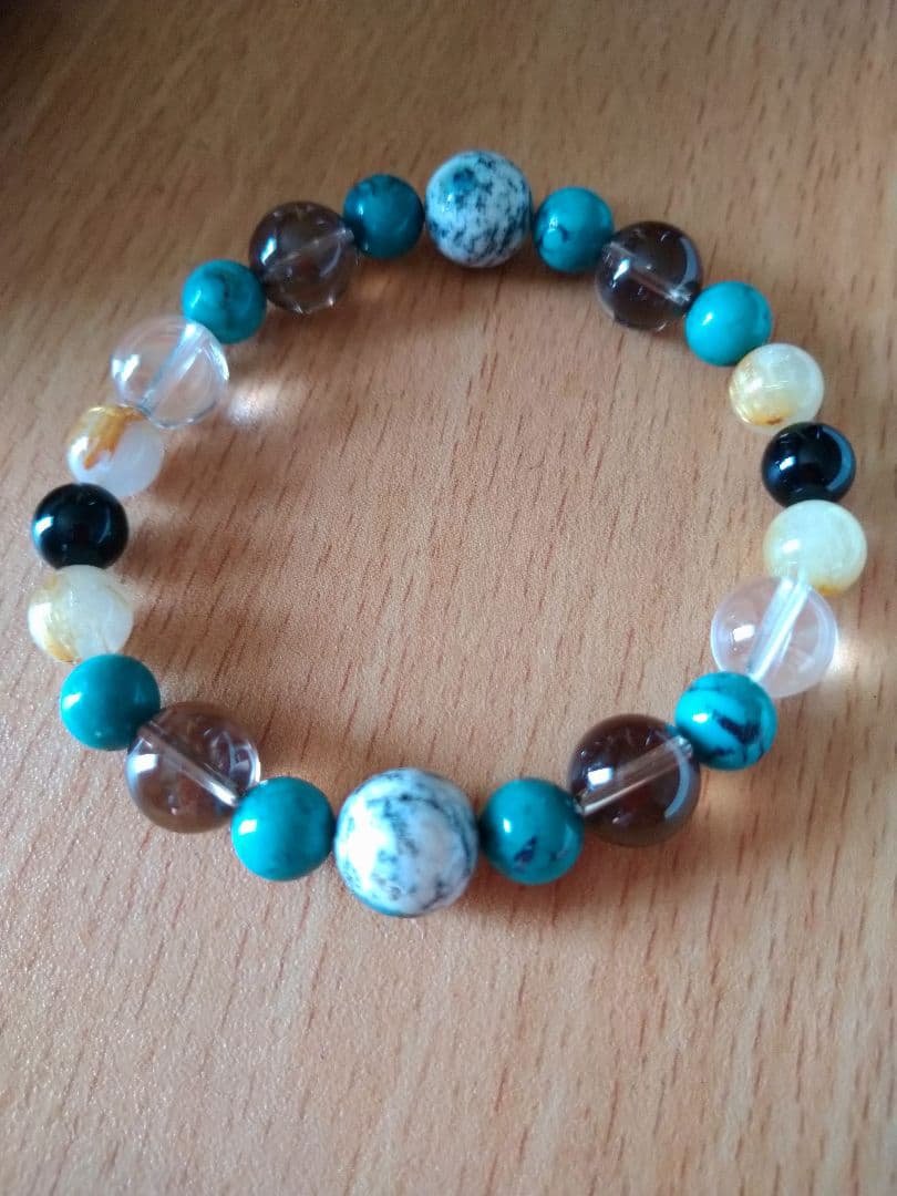K2 ・ターコイズ・スモーキークォーツ・オニキス・水晶・天然石ブレス