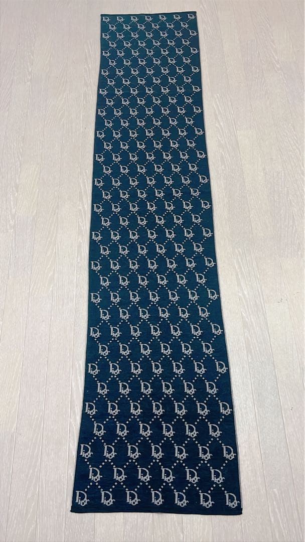 Christian Dior ロゴ トロッター ウールマフラーブラック