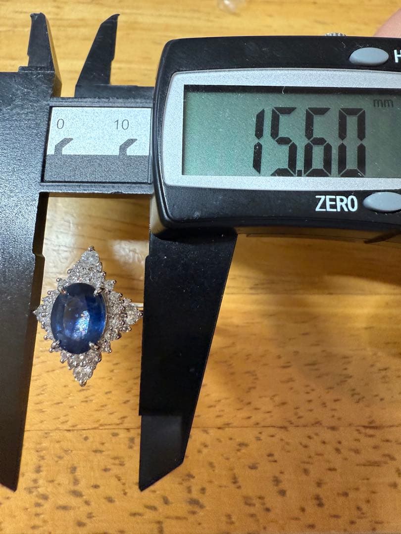 限界突破超特価❣️PTコ-ンフラワーブルーサファイアダイア入りリング 2ctup