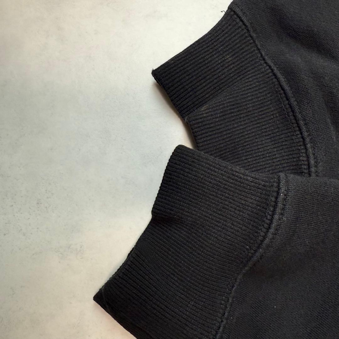 STUSSY パーカー 刺繍ロゴ ブラック L