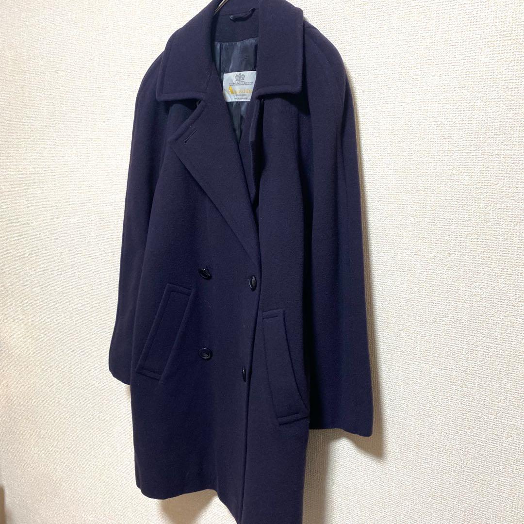 Aquascutum ロングコート ダブル ポケット付き 裏地付き ゆったり