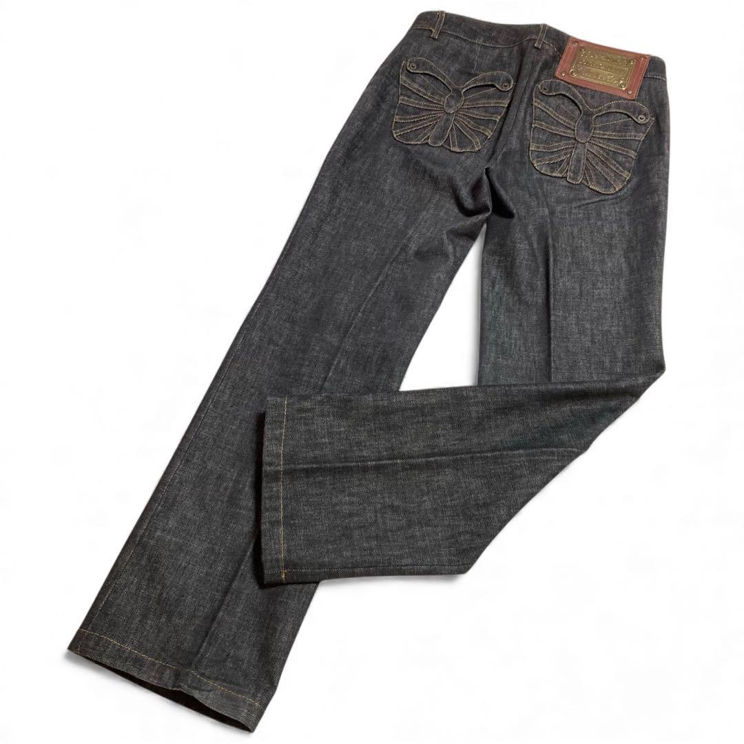 レア★ドルチェ＆ガッバーナ デニムパンツ ロゴ金具 バタフライ刺繍ポケット 40