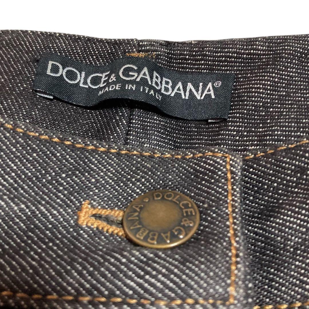レア★ドルチェ＆ガッバーナ デニムパンツ ロゴ金具 バタフライ刺繍ポケット 40
