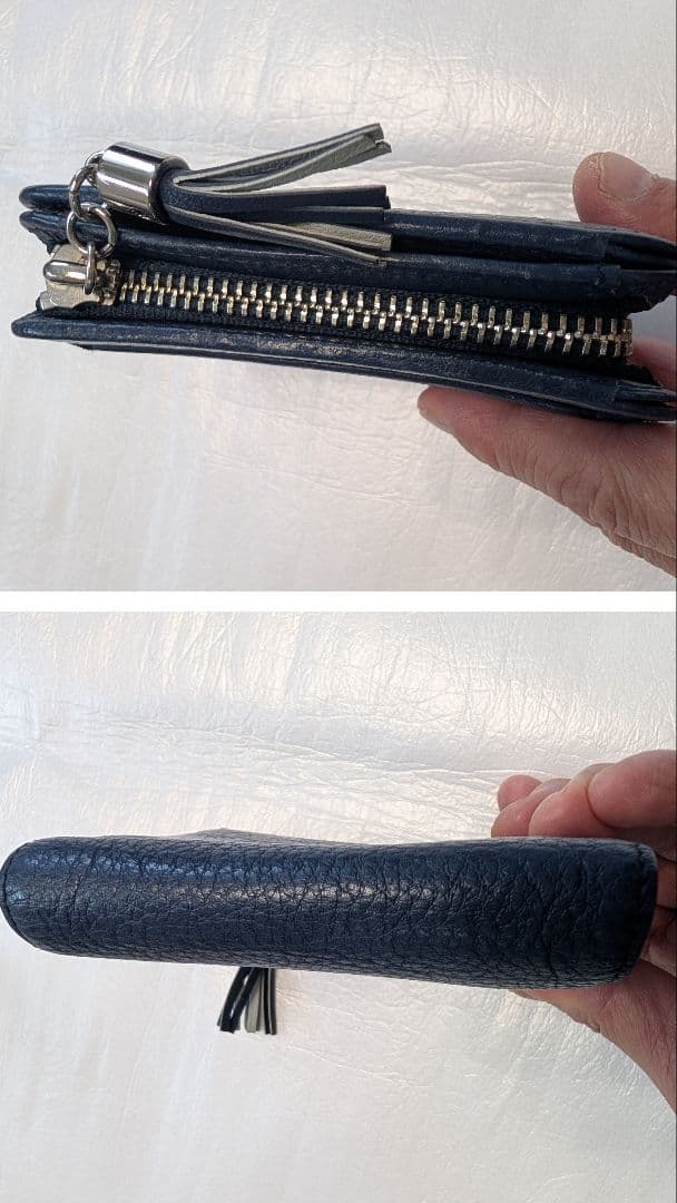 土屋鞄製作所 折り財布　本革　インクブルー