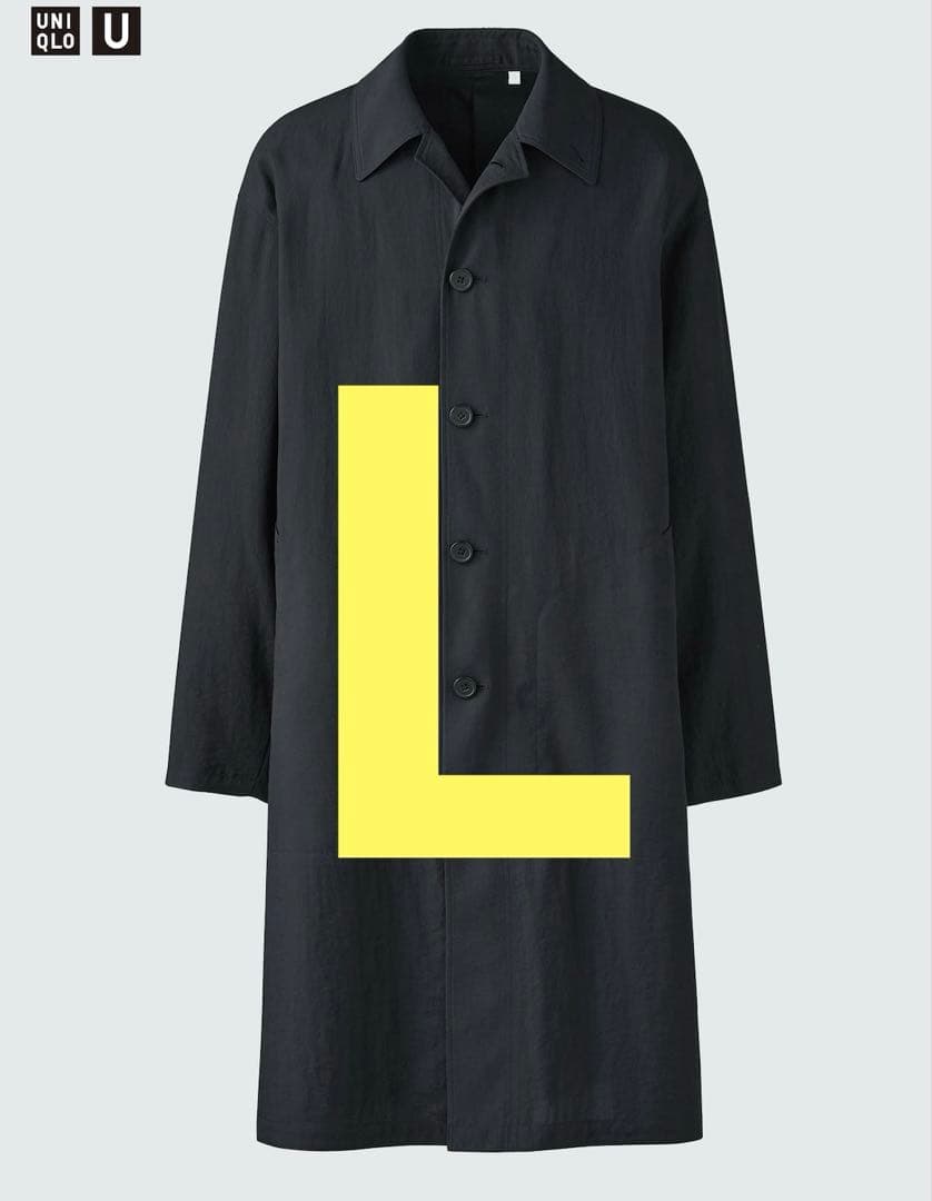 未使用タグ付きUNIQLO Uオーバーサイズステンカラーコート　L ブラック