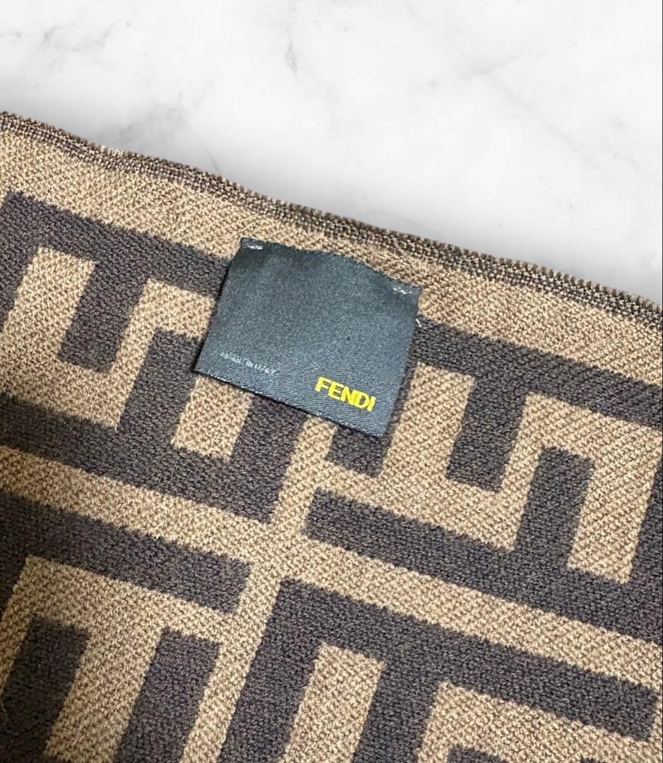 極美品♪FENDIフェンディ♪ズッカ柄 茶系 ストール マフラー ショール