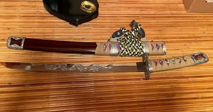 刀　五月人形　高級　天然木　龍　日本飾り