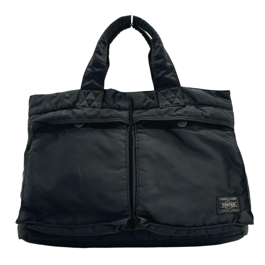 ポーター タンカー A4可 トートバッグ ハンドバッグ 男女可 ナイロン 黒