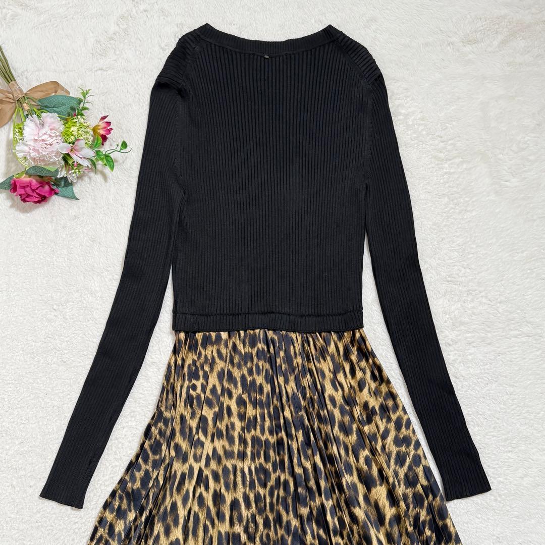 美品　マックスマーラ　 ニットワンピース ドッキング プリーツ　マキシ丈