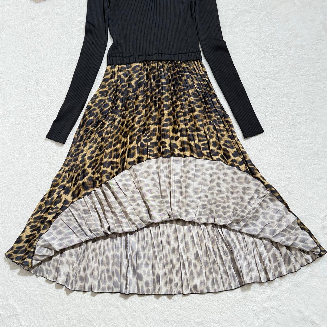 美品　マックスマーラ　 ニットワンピース ドッキング プリーツ　マキシ丈