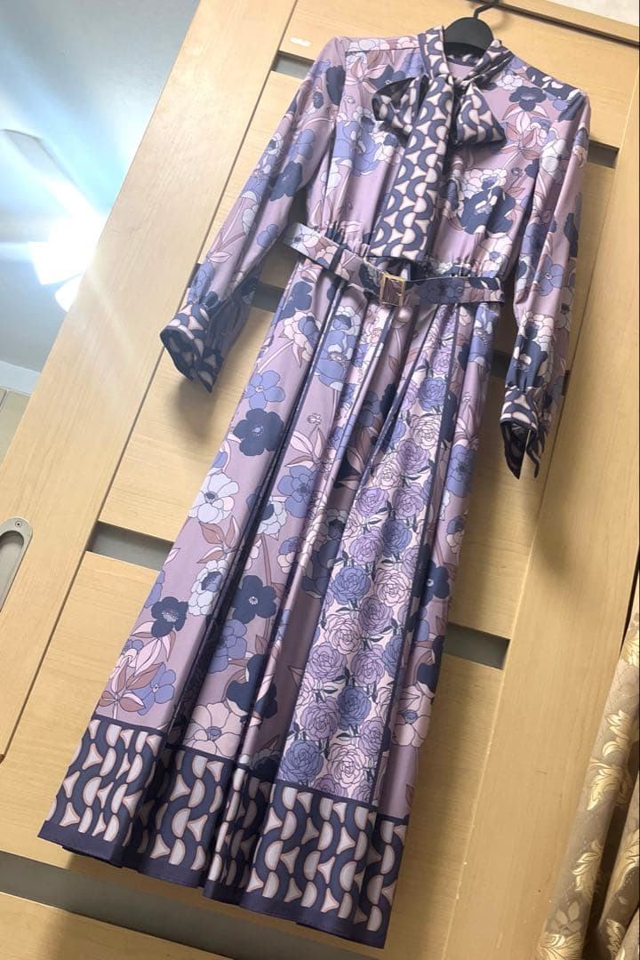 グレースコンチネンタル　＊36＊ パープル　花柄ワンピース