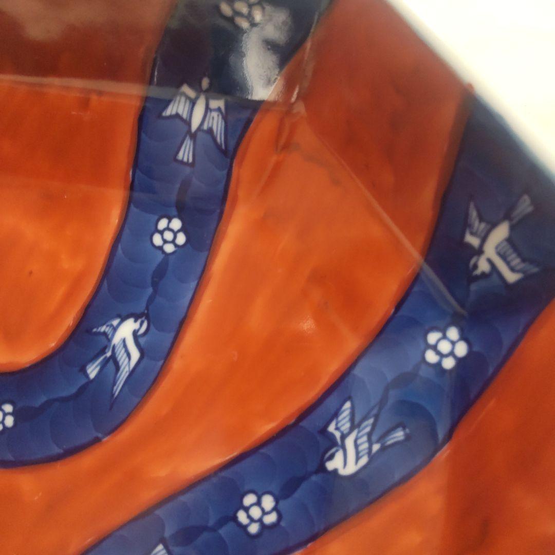 有田焼 源右衛門 八角皿 赤絵梅鳥 八角 廃盤 貴重