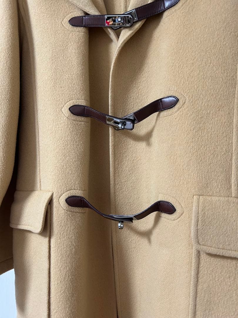 未使用級極美品　HERMES ケリー金具カシミヤダッフルコート 36キャメル