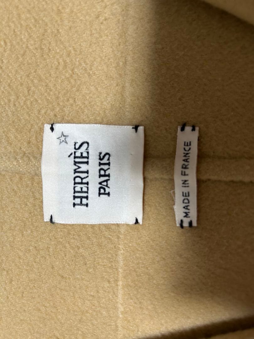 未使用級極美品　HERMES ケリー金具カシミヤダッフルコート 36キャメル
