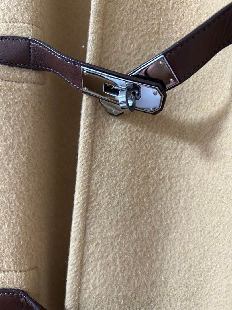 未使用級極美品　HERMES ケリー金具カシミヤダッフルコート 36キャメル