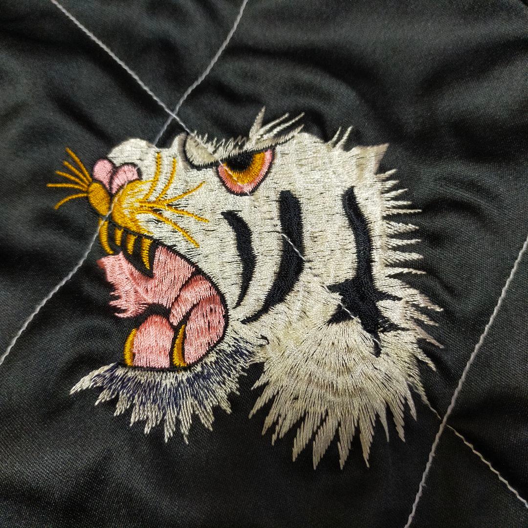 ちゃんノリ　90S　白虎×龍　日本地図　刺繍　リバーシブル　スカジャン