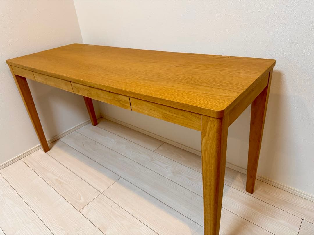 木製シンプルデスク 2引き出し付き