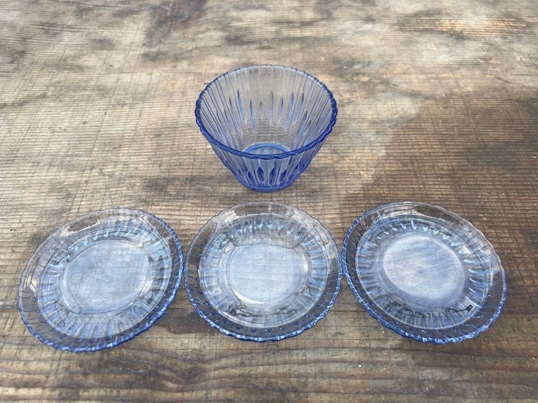 【O-1114】ガラス食器 プレスガラス 昭和レトロ 大正