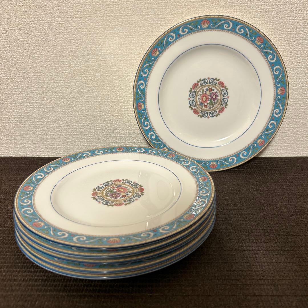 ウェッジウッド　ラニーミード　ターコイズ　デザートプレート　20.5cm