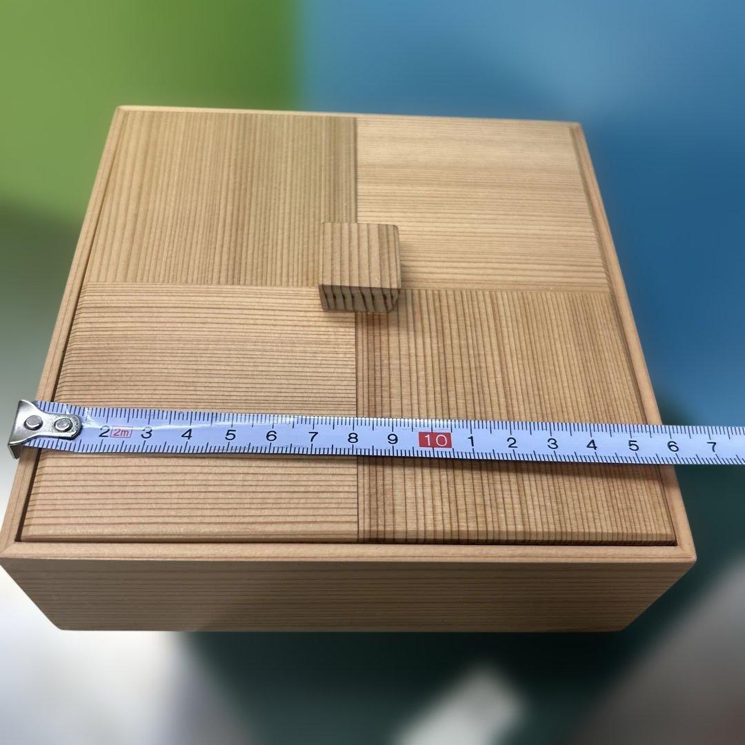 秋田　りようび庵　秋田杉工芸品　菓子器　市松