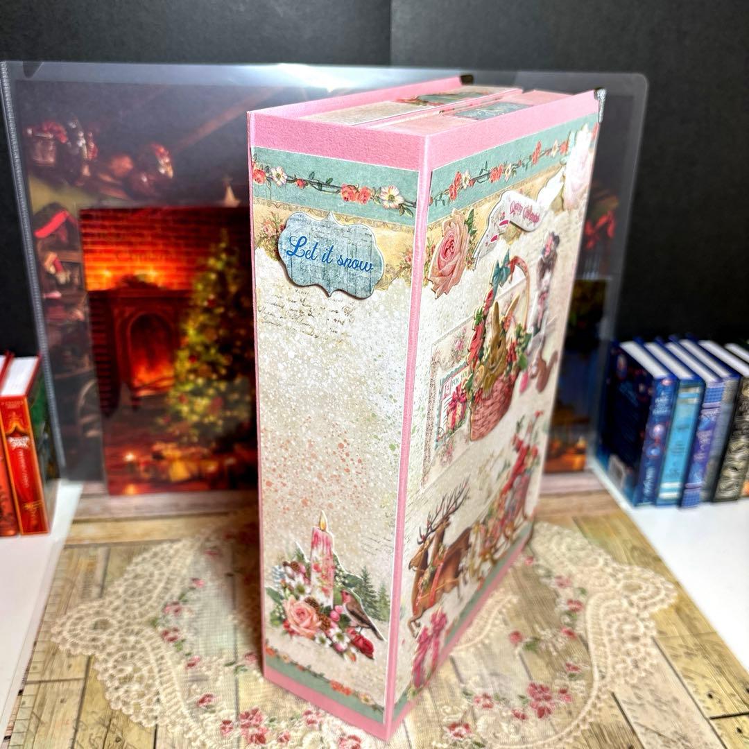 ４６７スタンペリア PINK CHRISTMASおすそ分けブック型収納ボックス