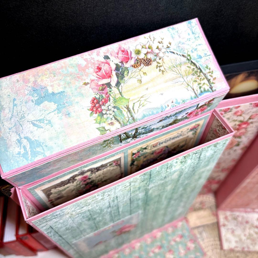 ４６７スタンペリア PINK CHRISTMASおすそ分けブック型収納ボックス