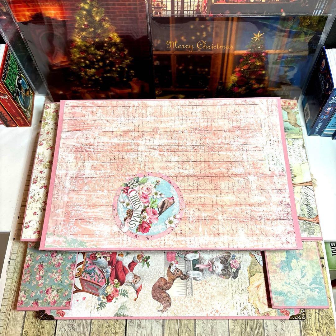 ４６７スタンペリア PINK CHRISTMASおすそ分けブック型収納ボックス