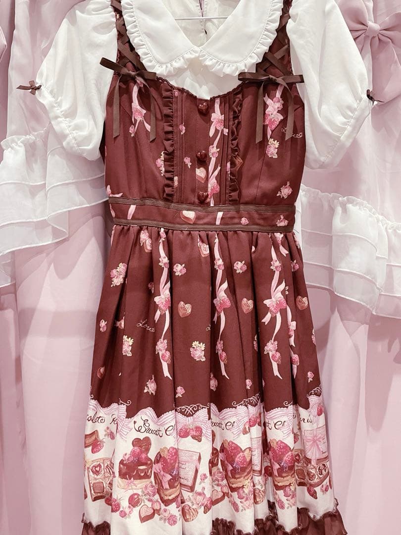 LIZLISA チョコレート柄 ブラウン ワンピース