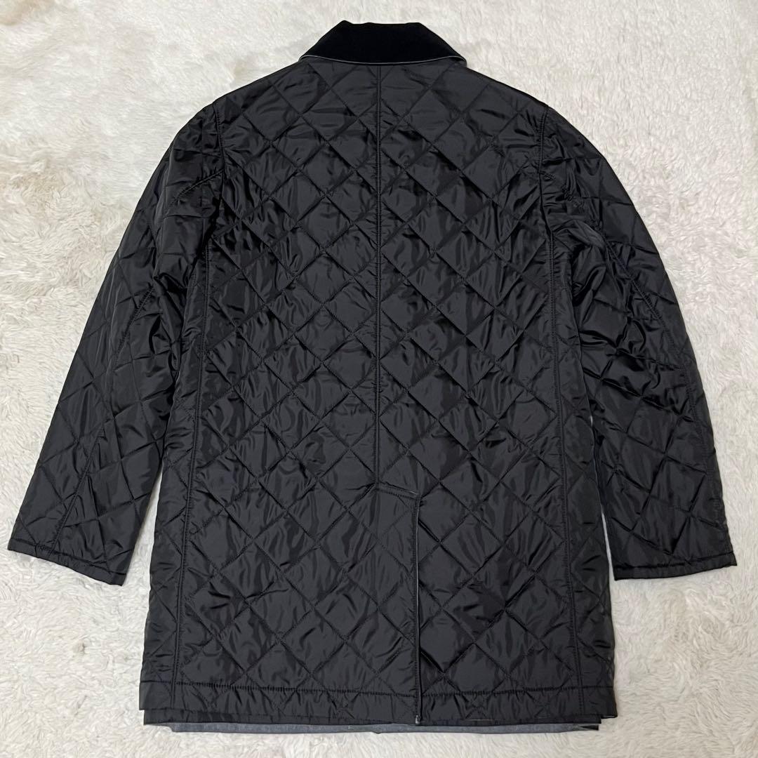 未使用級　マッキントッシュ　リバーシブル　ステンカラーコート　キルティング　黒