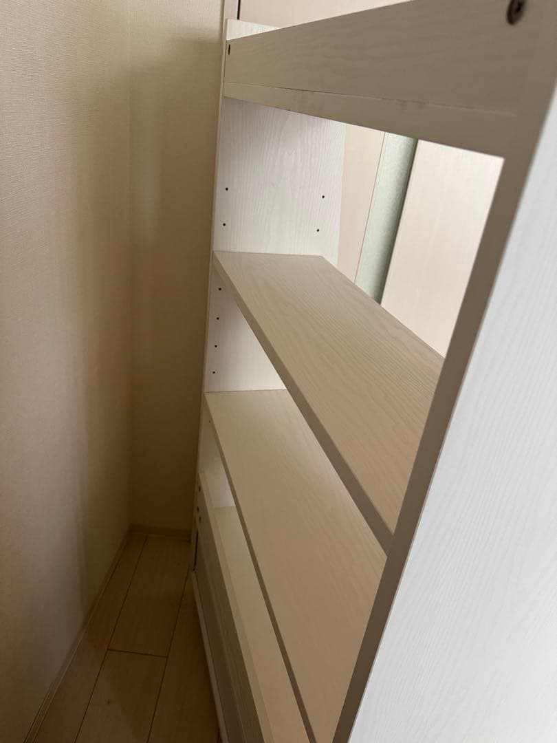 今だけ！！分解済み！ホワイト木製シェルフ 4段 2引き出し