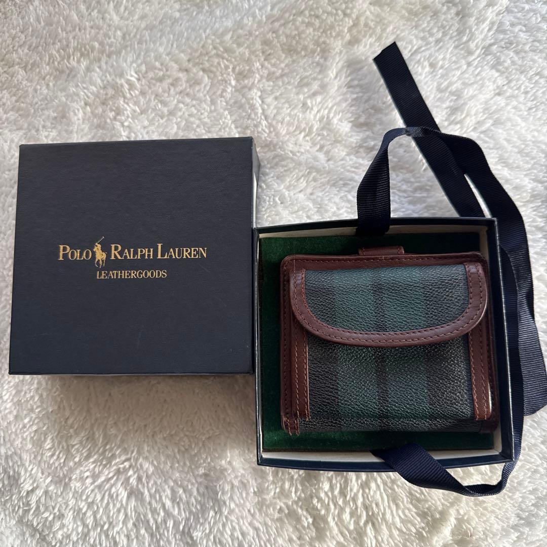 PoloRalphLauren二つ折り財布 ダークグリーンとブラウン