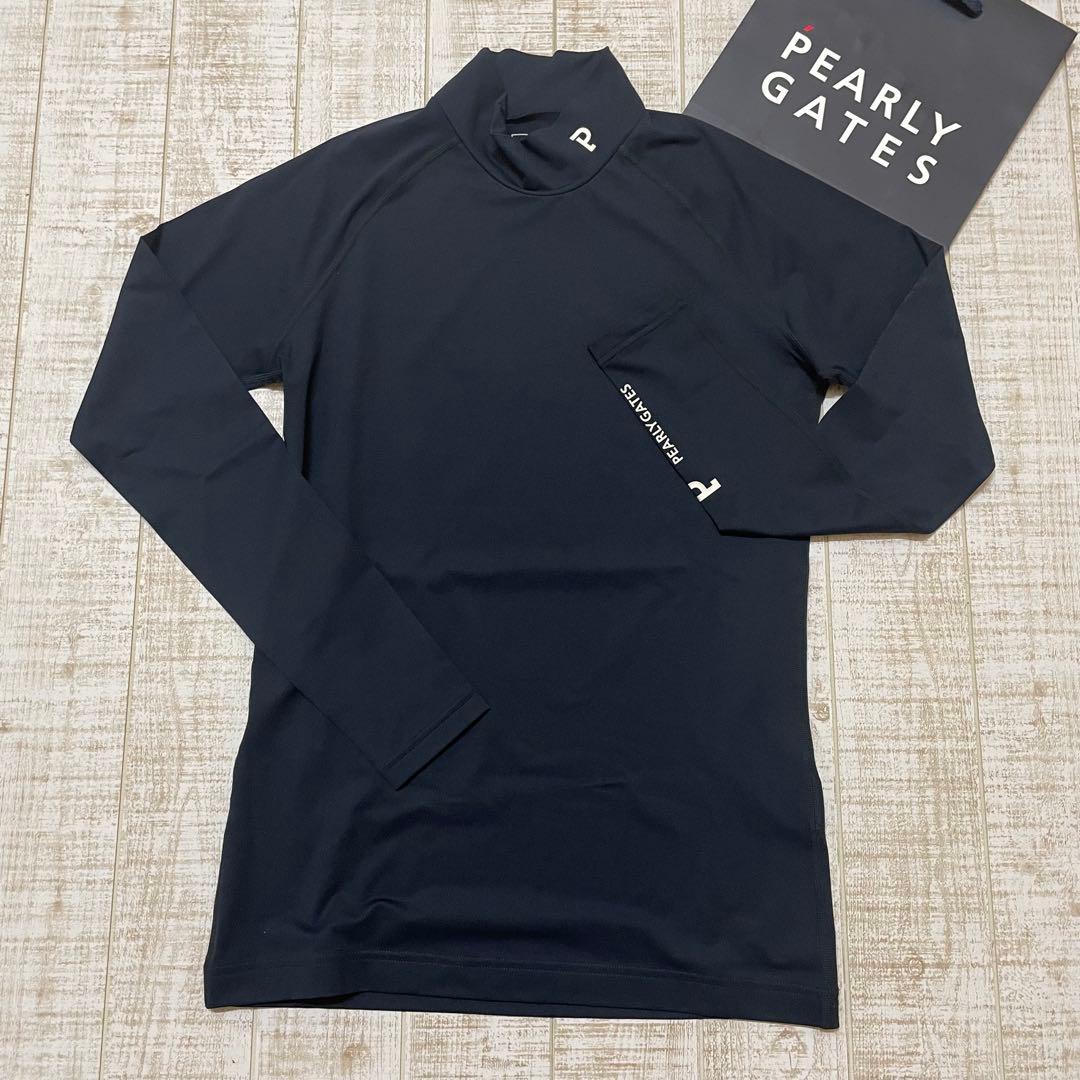 新品 パーリーゲイツ 長袖モックネック 袖ロゴ ブラック Mサイズ（4）
