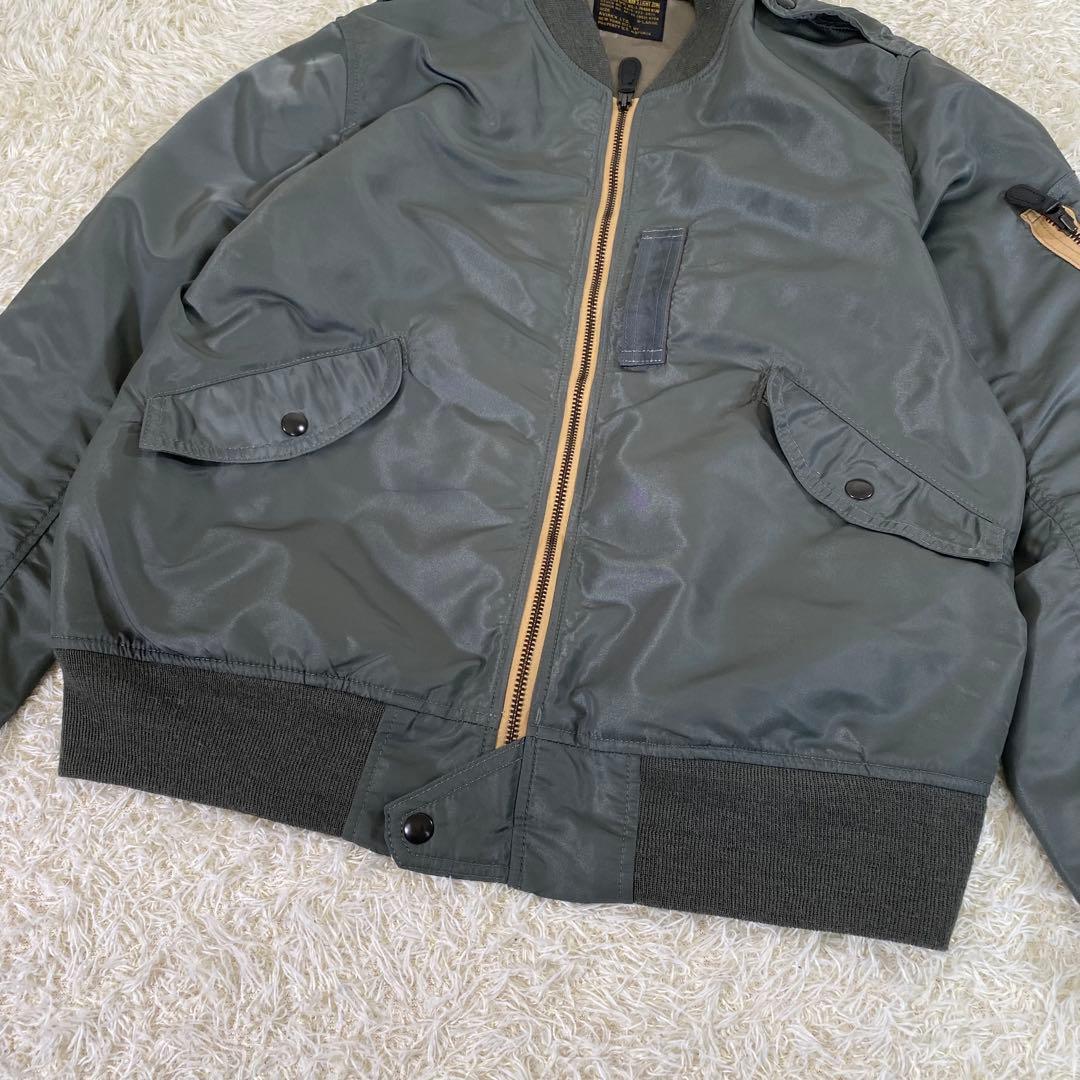 【極美品】アヴィレックス　L-2B　ヴィンテージ　フライト　ジャケット　緑　XL