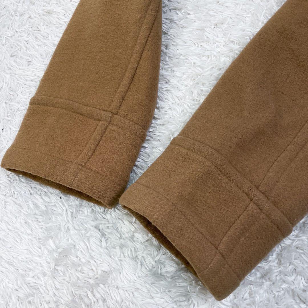 美品 バーバリーブルーレーベル ウール ダッフルコート キャメル ノバチェック