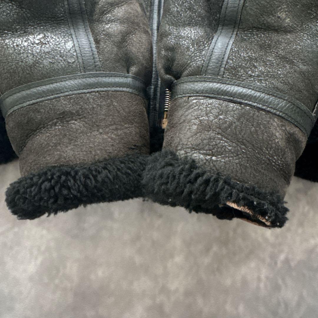 AVIREX B-3 フライトジャケット レザージャケット ムートン　黒　38