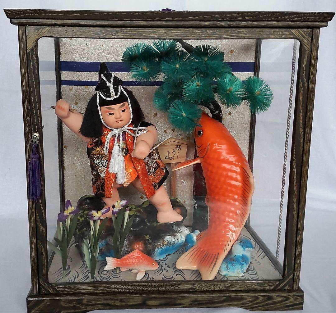 五月人形　出世金太郎　鯉釣り（あしがら山）ケース入　昭和レトロ　アンティーク