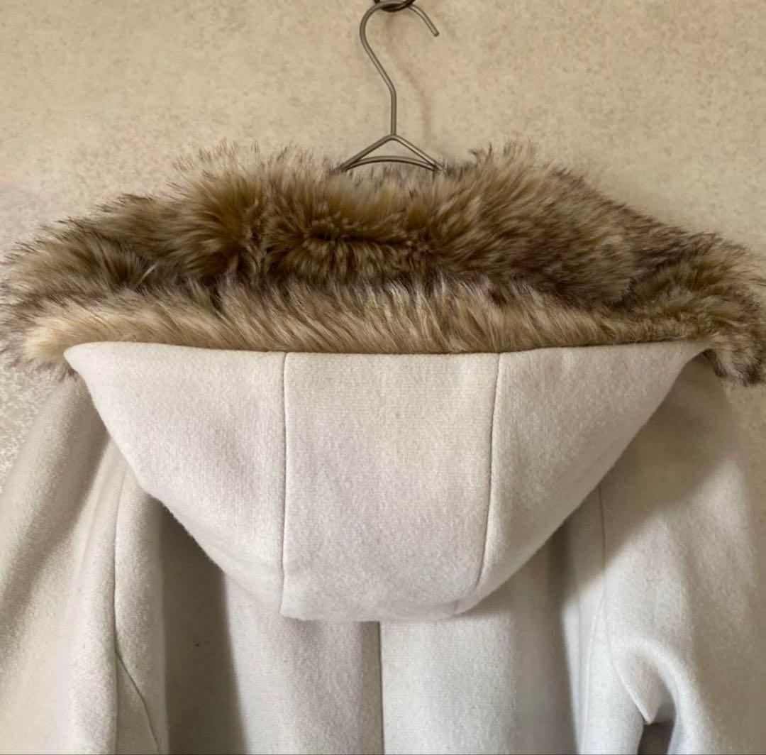デプレ 定価71280円 ファー付フード ウール コート 3WAY 白